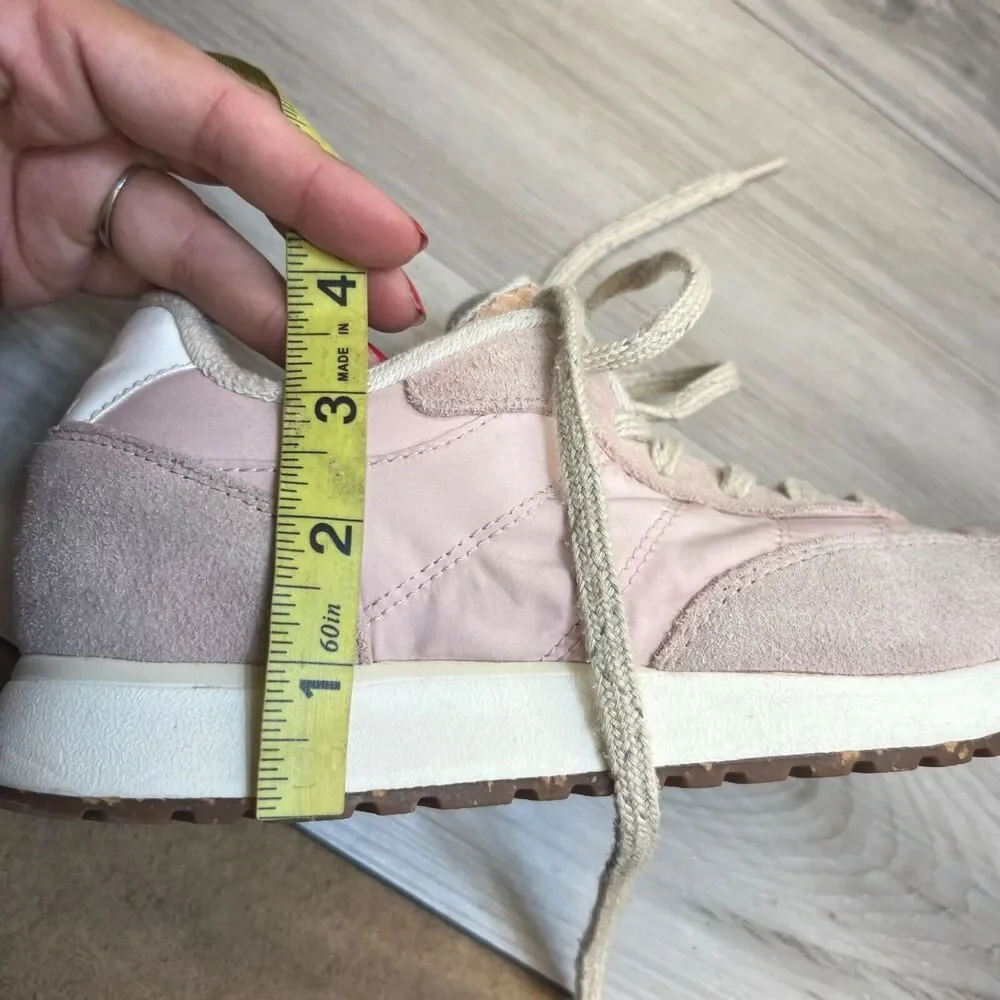 WODEN NELLIE Women's Pink Suede &‎ Nylon Soft Sneaker Shoes Size 7.5